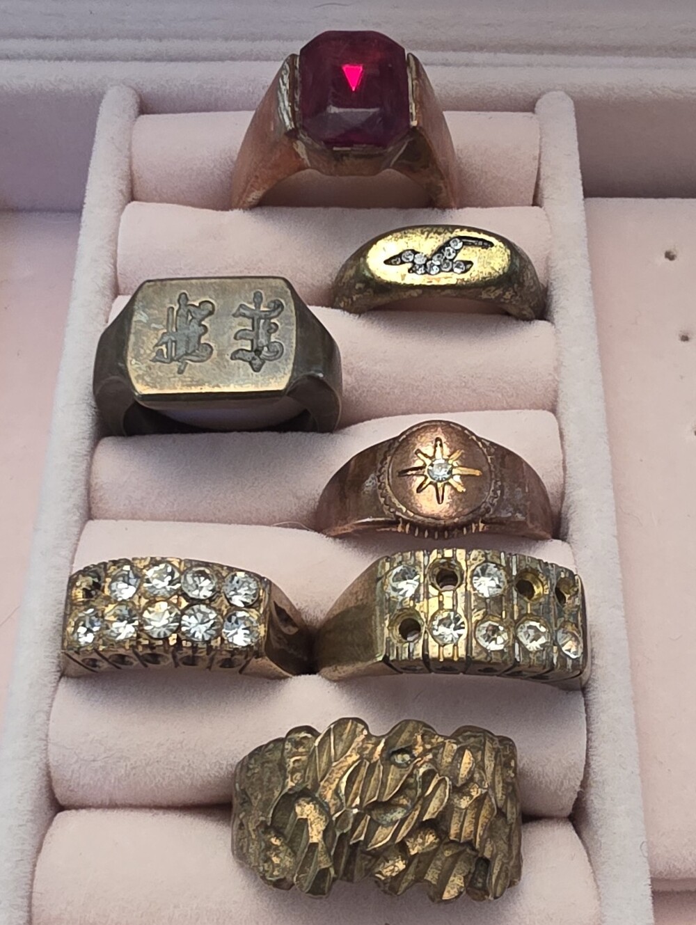 Antique To Vintage Bronze Brass Or Copper Ring Bundle For Repair Repurpose